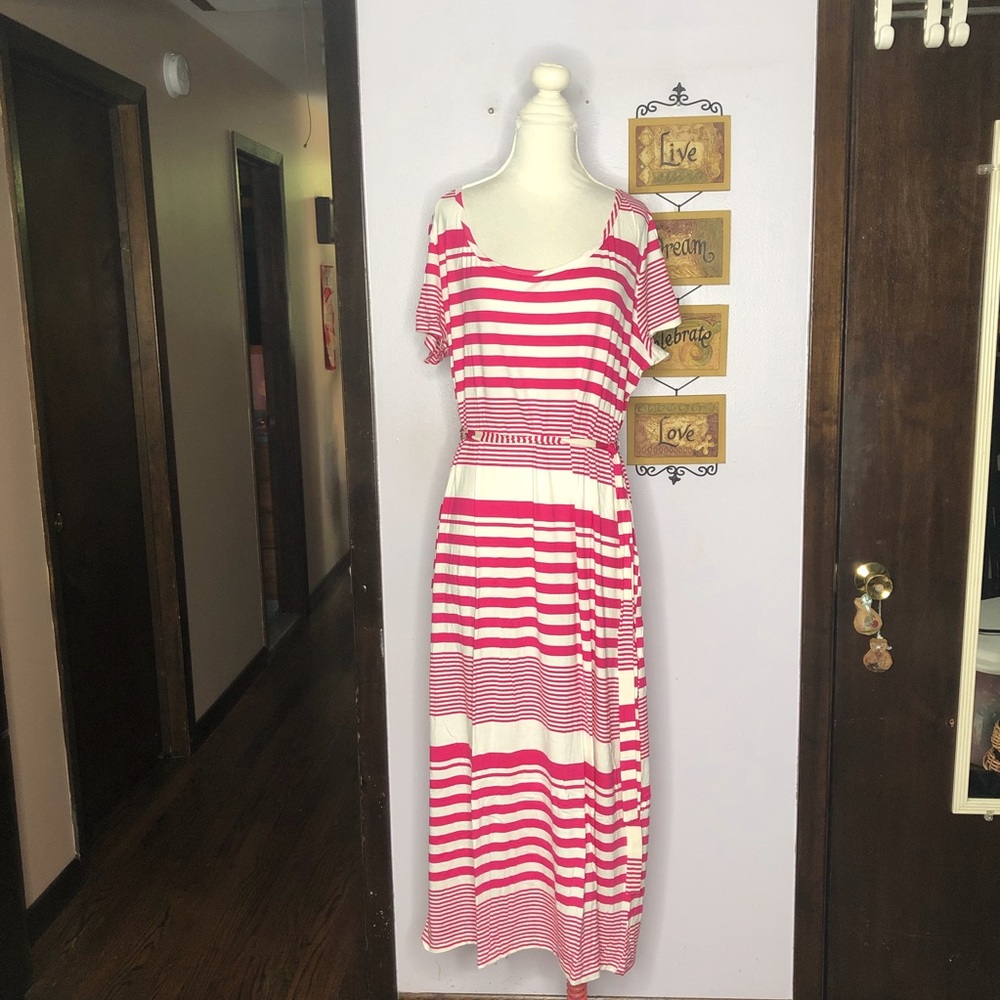 Pink & white Maxi Dress